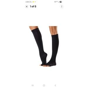 ToeSox Scrunch Knee High Half Toe Grip Socks Size Medium Luminous Slip Resistant